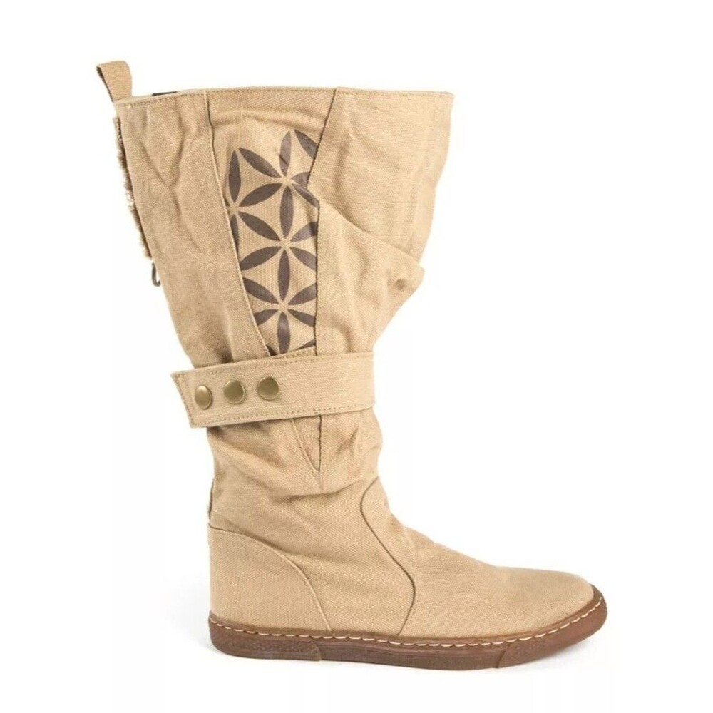 NEW Chintamani Alchemistry Flower of Life Beige Canvas Boot 37/6.5 COACHELLA VEG - Picture 14 of 16